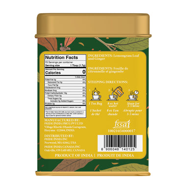 Lemongrass Ginger - Zesty Fresh Tea Bags - Pride Of India