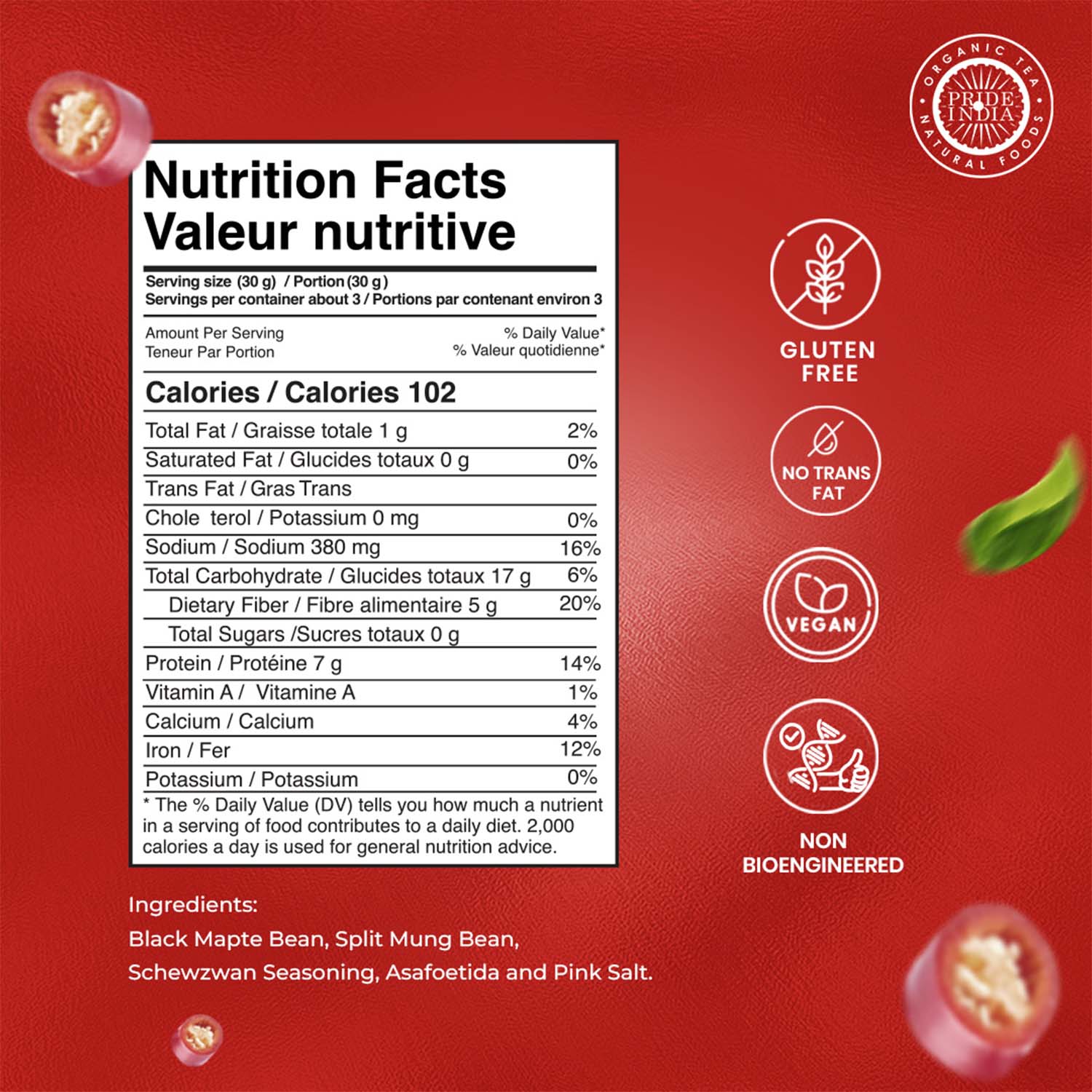 Bean Bites Sizzlin Schezwan Lentil Crisp - Pride Of India