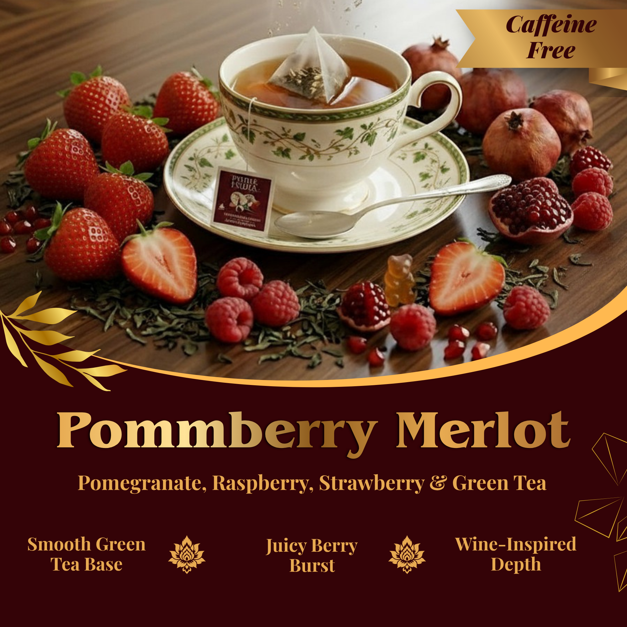 Pride of India Pommberry Merlot Green Tea - 150 Individually Wrapped Full Leaf Pyramid Tea Bags | Fruity Green Tea Bulk Pack for Food Service, Cafes, Hotels, Offices & Daily Tea Drinkers