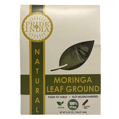Premium Grade Pure & Raw Sun-dried Moringa Leaf Ground, (3.53oz - 100gm) - Pride Of India