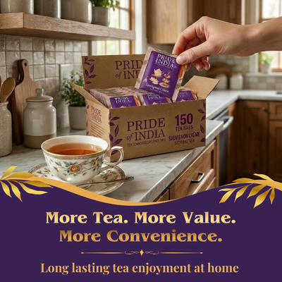 Pride of India Sauvignon Crème Oolong Tea - 150 Individually Wrapped Full Leaf Pyramid Tea Bags | Peach Oolong Tea Bulk Pack for Food Service, Cafes, Hotels, Offices & Daily Tea Drinkers