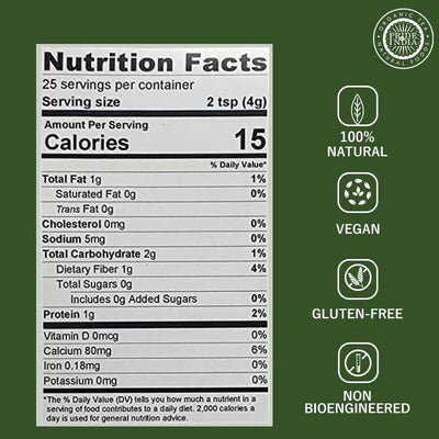 Premium Grade Pure & Raw Sun-dried Moringa Leaf Ground, (3.53oz - 100gm) - Pride Of India