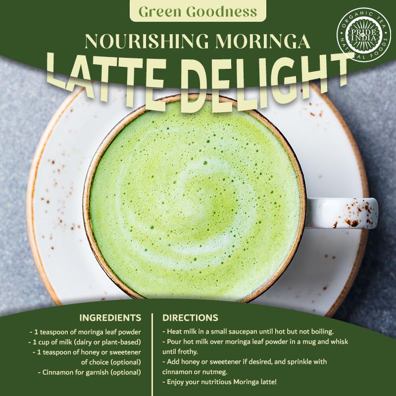 Premium Grade Pure & Raw Sun-dried Moringa Leaf Ground, (3.53oz - 100gm) - Pride Of India