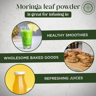 Premium Grade Pure & Raw Sun-dried Moringa Leaf Ground, (3.53oz - 100gm) - Pride Of India