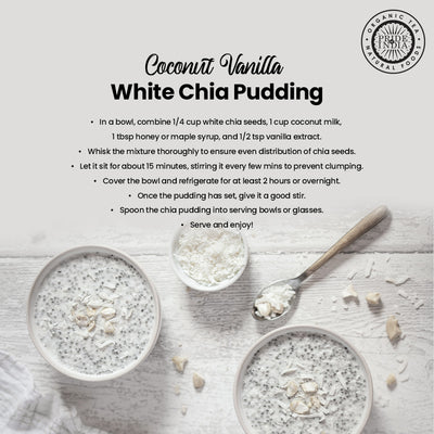 Whole White Chia Seeds - Omega-3 & Calcium Superfood Jar - Pride Of India