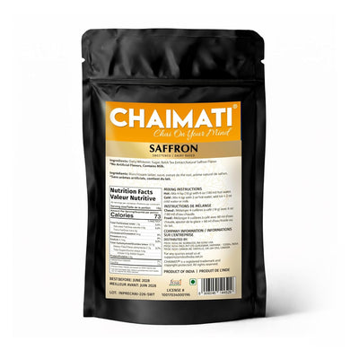 Chaimati Saffron Instant Tea Mix, 2 LB (908 gm) | Powdered Chai, Makes 50 Cups, Ready in Seconds | Sweetened, Dairy Based, Gluten Free | Natural Saffron Flavor | No Artificial Flavors | Hot or Iced