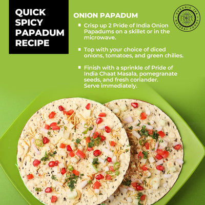 Onion Papadum Indian Lentil Crisps (Papad) - Pride Of India