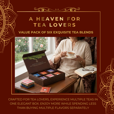 Premium Tea Chest – 6 Flavors, 72 Tea Bags (Classic & Herbal Options) - Pride Of India