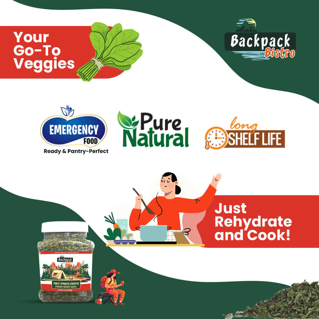 Backpack Bistro Dehydrated Finely Chopped Spinach - Pride Of India