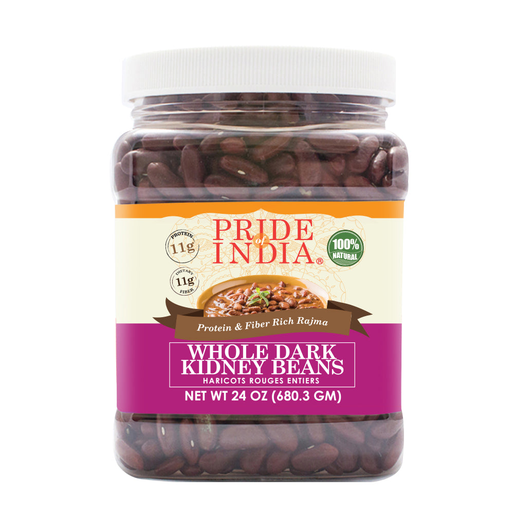 Indian Whole Dark Kidney Beans - Protein & Fiber Rich Rajma Jar - Pride Of India