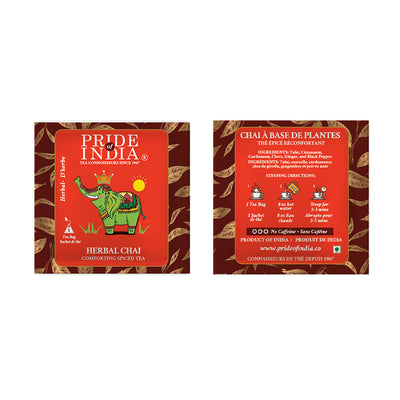 Herbal Chai - Comforting Spiced Tea Bags - Pride Of India