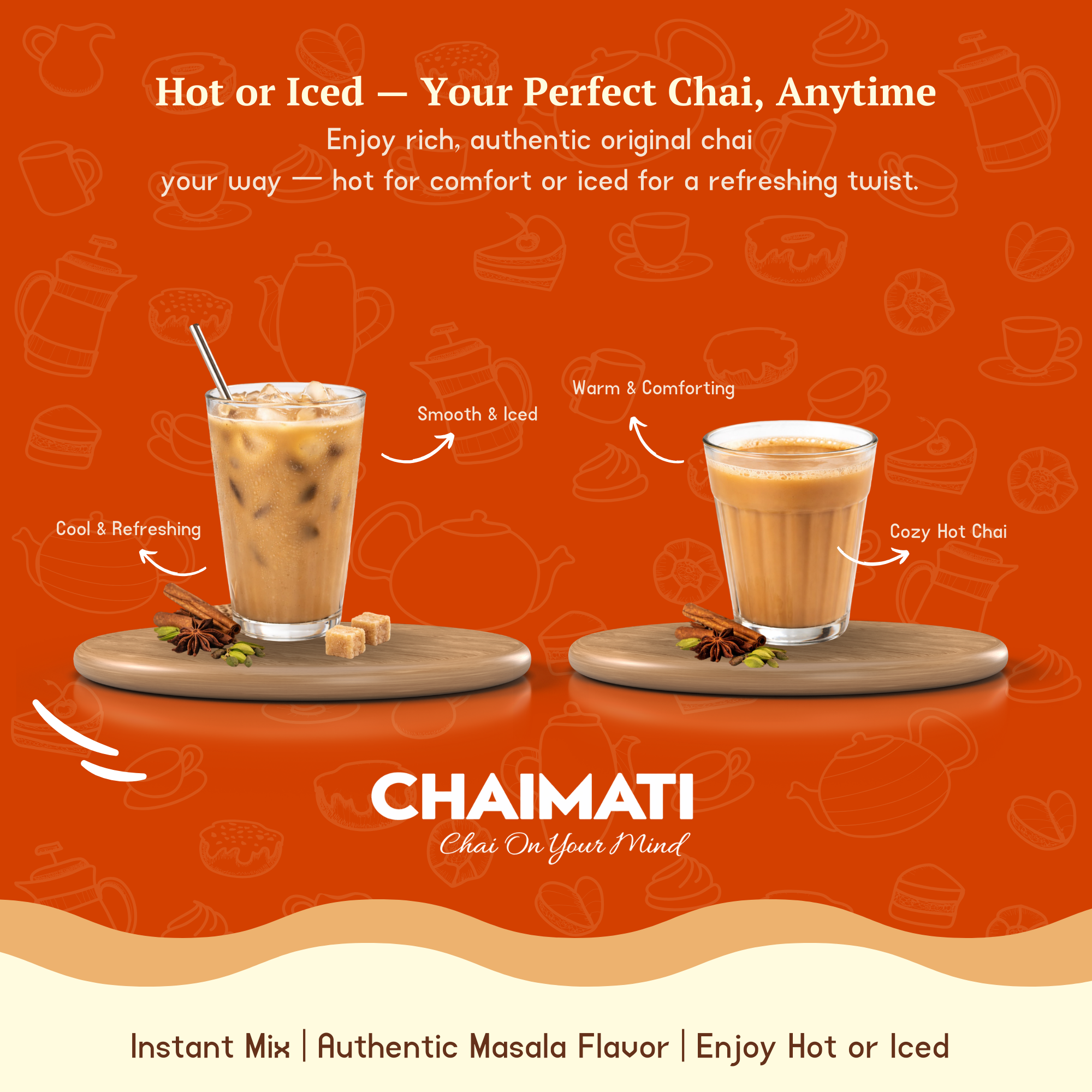 CHAIMATI Sweetened Instant Original Chai Latte Premix - 2 lb