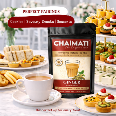 CHAIMATI Unsweetened Instant Ginger Chai Latte Premix - 2 lb