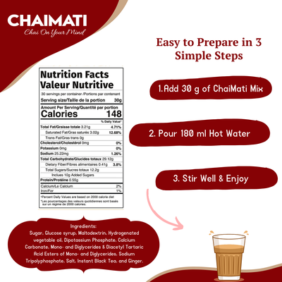 CHAIMATI Dairy-Free Instant Ginger Chai Latte Premix - 2 lb