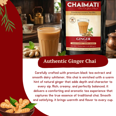 CHAIMATI Sweetened Instant Ginger Chai Latte Premix - 2 lb