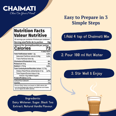 CHAIMATI Sweetened Instant Vanilla Chai Latte Premix - 2 lb