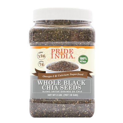 Whole Black Chia Seeds - Omega-3 & Calcium Superfood Jar - Pride Of India