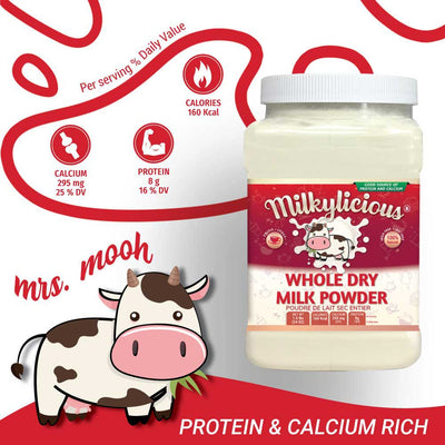 Milkylicious Whole Dry Milk Powder – 1.5lbs (24 oz) Jar - Pride Of India