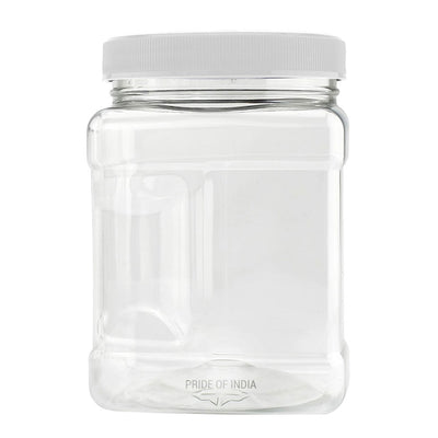 Clear PET Plastic Grip Dry/Liquid Food Storage Jars w/ Caps (Food Grade - BPA Free) - Pride Of India
