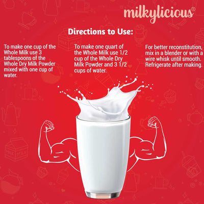 Milkylicious Whole Dry Milk Powder – 1.5lbs (24 oz) Jar - Pride Of India