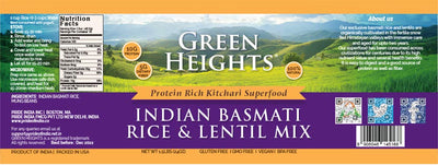 White Rice & Yellow Lentil Superfood Mix - 1.5 lbs Jar (15+ Servings) by Green Heights - Pride Of India
