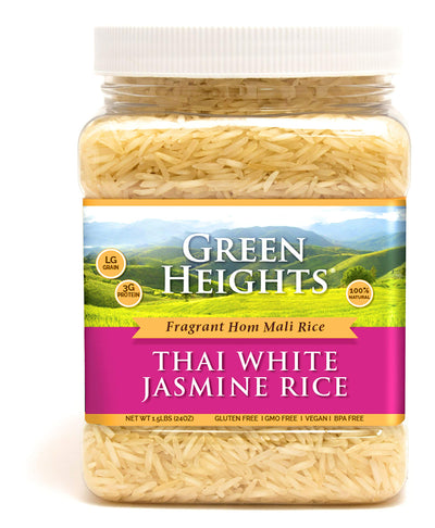 White Jasmine Hom Mali Rice - 2.2 lbs Jar by Green Heights - Pride Of India