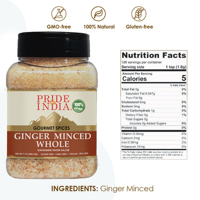 Gourmet Ginger Minced Whole - Pride Of India
