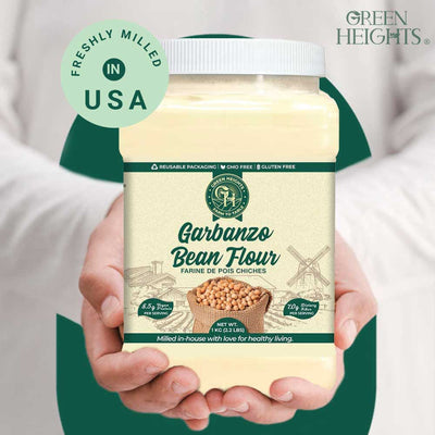 Garbanzo Bean Flour by Green Heights, 2.2 Pound Jar (1 KG) by Green Heights - Pride Of India