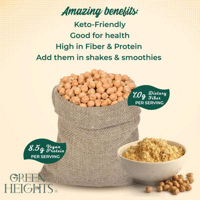Garbanzo Bean Flour by Green Heights, 2.2 Pound Jar (1 KG) by Green Heights - Pride Of India