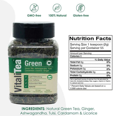 VITALITEA Natural Green Loose Leaf Health Tea - Pride Of India